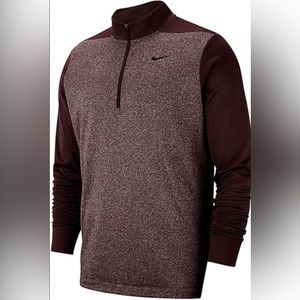NIKE LIKE NEW! MEN’S ESSENTIAL THERMA 1/2 ZIP GOLF PULLOVER IN BURGUNDY SZ SMALL
